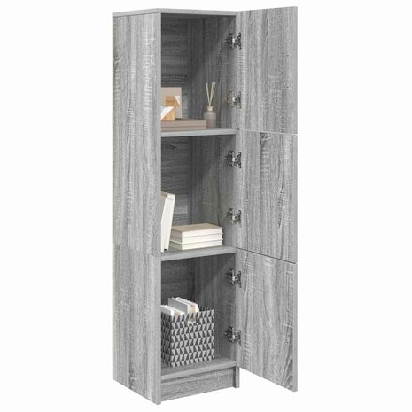 Hoge Kast Grijs sonoma 31.5 x 32 x 124 cm Bewerkt hout 3