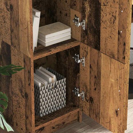 Hoge Kast Oud hout 31.5 x 32 x 124 cm Bewerkt hout 4