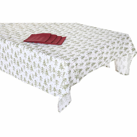 Vlekbestendig tafelkleed van hars Home ESPRIT Wit Groen Beige (5 Onderdelen) 4