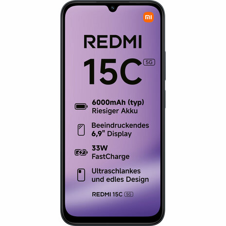 Smartphone Xiaomi Redmi 15C 6,9" Octa Core 4 GB RAM 128 GB Zwart 8