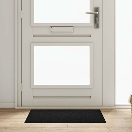 Deurmat Zwart 60 x 80 cm Teddy Stof 1