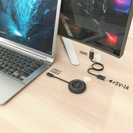 Kabel USB-C naar HDMI Aisens ASWL-H2KC30M003-BK Zwart 3