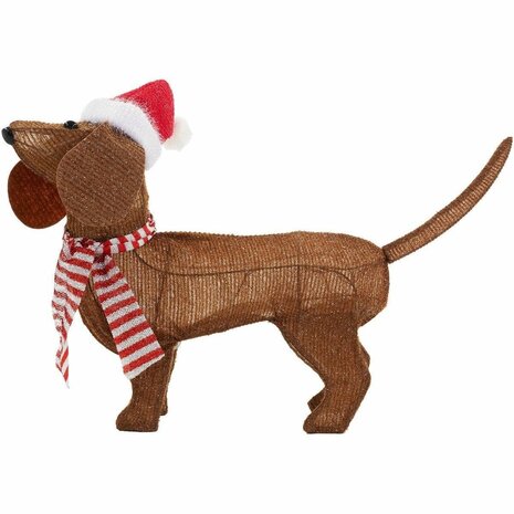 Decoratieve figuren BASIC & CO Bruin Hond Kertsmuts 70 x 12 x 43 cm 2