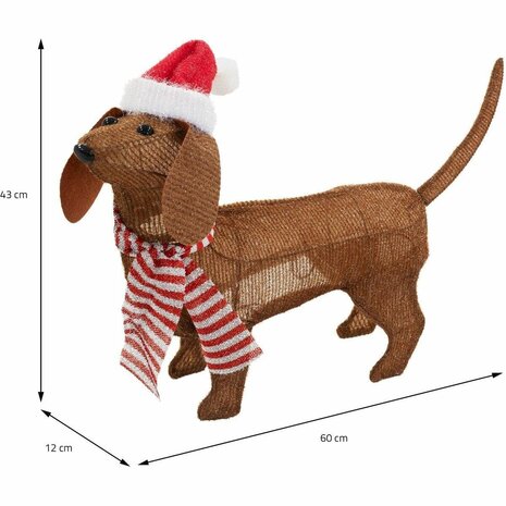 Decoratieve figuren BASIC & CO Bruin Hond Kertsmuts 70 x 12 x 43 cm 7