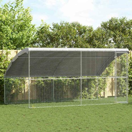 Kippenhok Zilver 400 x 200 x 198.5 cm Gegalvaniseerd staal 1