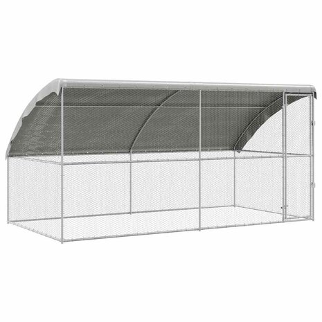 Kippenhok Zilver 400 x 200 x 198.5 cm Gegalvaniseerd staal 2