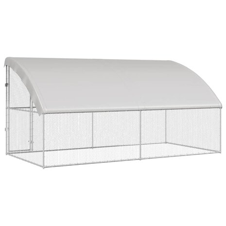 Kippenhok Zilver 400 x 200 x 198.5 cm Gegalvaniseerd staal 6