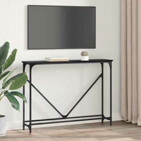 Wandtafel Zwart eiken 102 x 22.5 x 75 cm Bewerkt hout 4