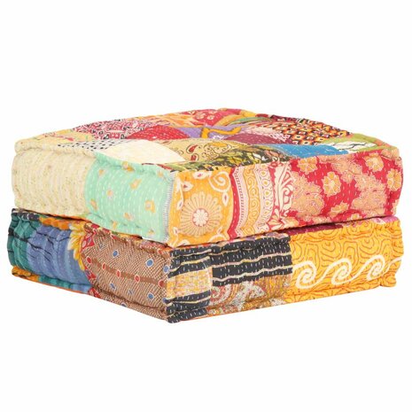 Poef 60x70x36 cm stof patchwork 3