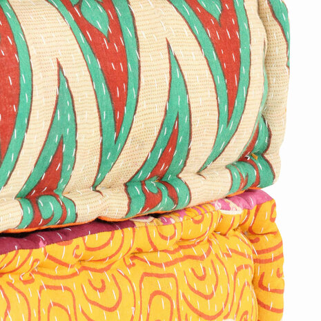 Poef 60x70x36 cm stof patchwork 7