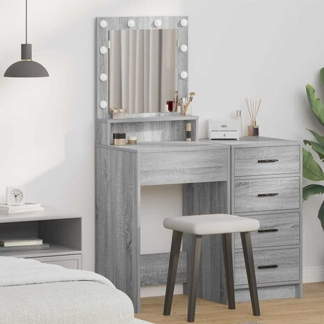 Kaptafel met plank Grijs Sonoma 50 x 41 x 135 cm Bewerkt hout 1