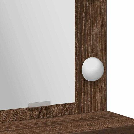 Kaptafel met plank Bruin Eiken 50 x 41 x 135 cm Bewerkt hout 8