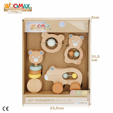Set rammelaars Woomax 13,5 X 9,5 X 4,5 CM (4 Stuks) 7