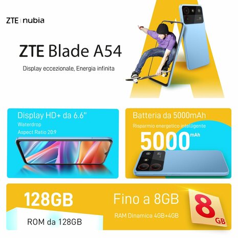 Smartphone ZTE Blade A54 6,6" Octa Core 4 GB RAM 128 GB Grijs 7