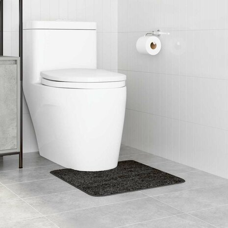 Antislip Badmat met Toilet Cut Donkergrijs 50 x 50 cm PP 3