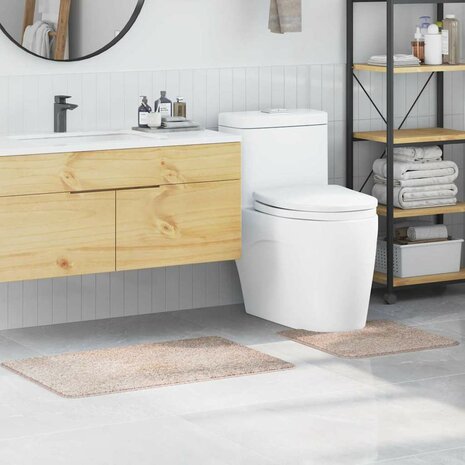 Antislip Badmat Set 2 pcs Crème PP 1