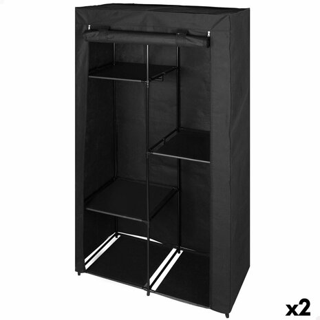 Kledingkast Max Home Zwart 88 X 167 X 45 CM 2 Stuks 1