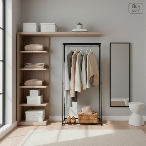 Kledingkast Max Home Zwart 70 X 148 X 46 CM 4 Stuks 3