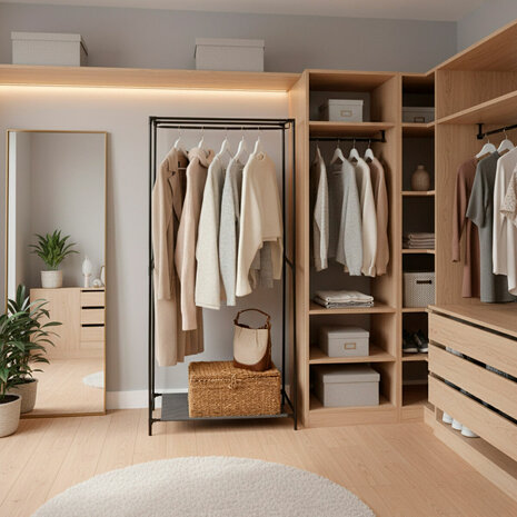 Kledingkast Max Home Donker grijs 70 X 148 X 44 CM 4 Stuks 3