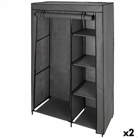 Kledingkast Max Home Donker grijs 105 X 160 X 44 CM 2 Stuks 1