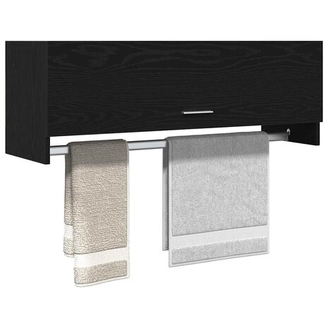 Kledingkast Zwart Eiken 100 x 32,5 x 35 cm Bewerkt hout 3