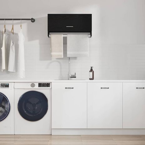 Kledingkast met lade Zwart Eiken 70 x 32,5 x 35 cm Bewerkt hout 1