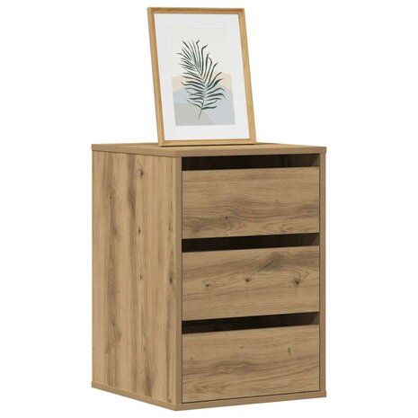 Ladekast 40x41x58 cm bewerkt hout artisanaal eikenkleurig 1