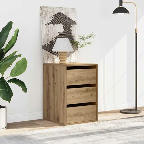 Ladekast 40x41x58 cm bewerkt hout artisanaal eikenkleurig 3