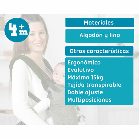 Draagzak voor baby&apos;s Groen + 4 Jaar 15 kg 5