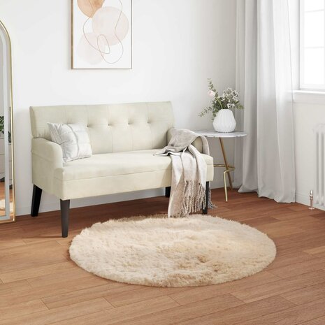 Nep Schapenvacht Tapijt Tafalla Beige Ø 120 cm Polyester 1