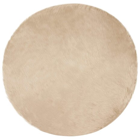 Nep Schapenvacht Tapijt Tafalla Beige Ø 120 cm Polyester 2