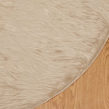 Nep Schapenvacht Tapijt Tafalla Beige Ø 160 cm Polyester 8