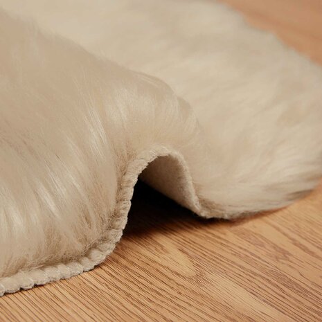 Nep Schapenvacht Tapijt Tafalla Beige 50 x 80 cm Polyester 9