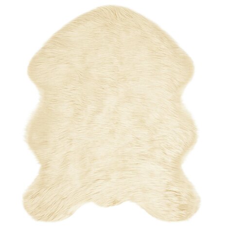 Nep Schapenvacht Tapijt Tafalla Crème 50 x 80 cm Polyester 2