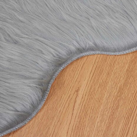 Nep Schapenvacht Tapijt Tafalla Grijs 60 x 90 cm Polyester 9