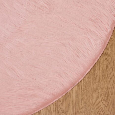 Nep Schapenvacht Tapijt Tafalla Roze Ø 120 cm Polyester 6