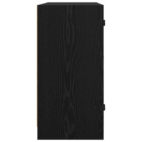 Bijzetkast Zwart Eiken 68 x 37 x 75,5 cm Bewerkt hout 7