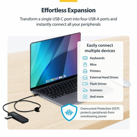 USB-HUB Startech H5C4A-USB-HUB-2 Zwart 3