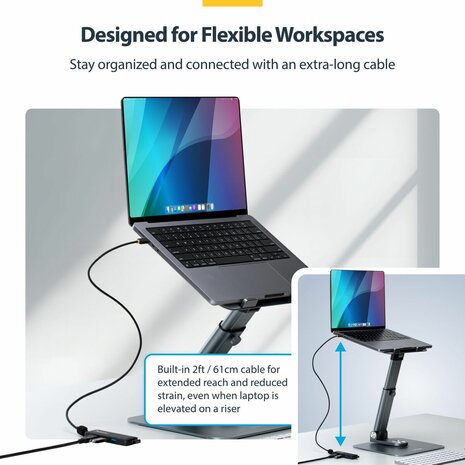 USB-HUB Startech H5C4A-USB-HUB-2 Zwart 6