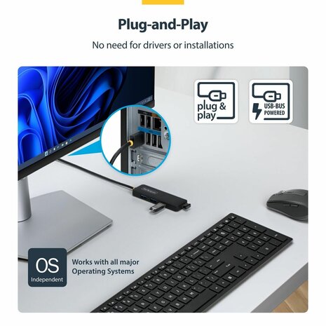 USB-HUB Startech H5A4A-USB-HUB-2 Zwart 6
