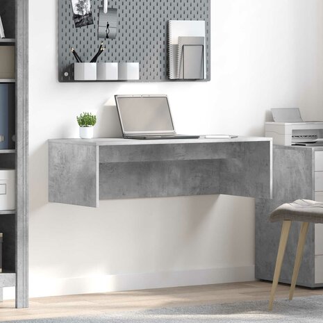 Aan de muur bevestigd bureau Beton Grijs 100 x 45 x 30 cm 1