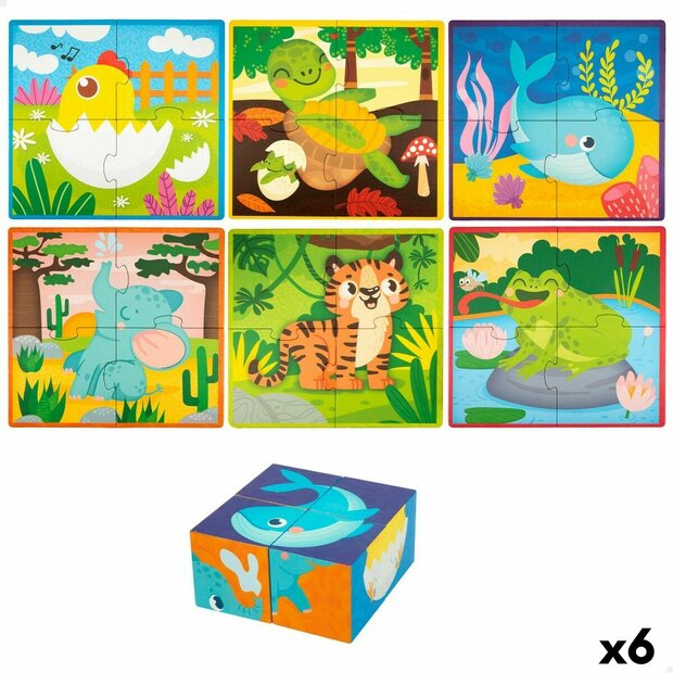 3D puzzel Lisciani 4 Onderdelen 22 x 23 x 1 cm (6 Stuks) dieren 1