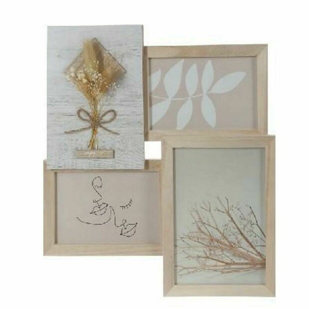 Fotolijsten DKD Home Decor 31 x 2,4 x 34 cm Kristal Natuurlijk Shabby Chic 1