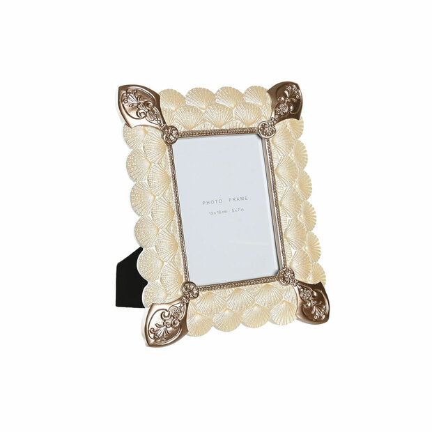 Fotolijsten DKD Home Decor 22,8 x 2,6 x 28,6 cm Kristal Koper Wit Hars Romantiek 1