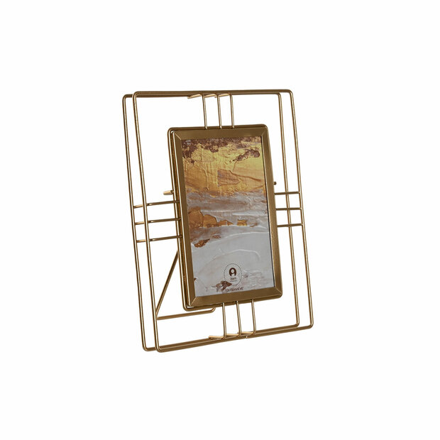Fotolijsten Home ESPRIT Gouden Metaal Kristal 17,5 x 2,5 x 22,5 cm (12 Stuks) 1