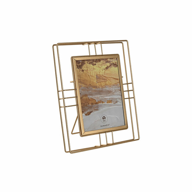 Fotolijsten Home ESPRIT Gouden Metaal Kristal 18,5 x 2,5 x 23,5 cm (12 Stuks) 1