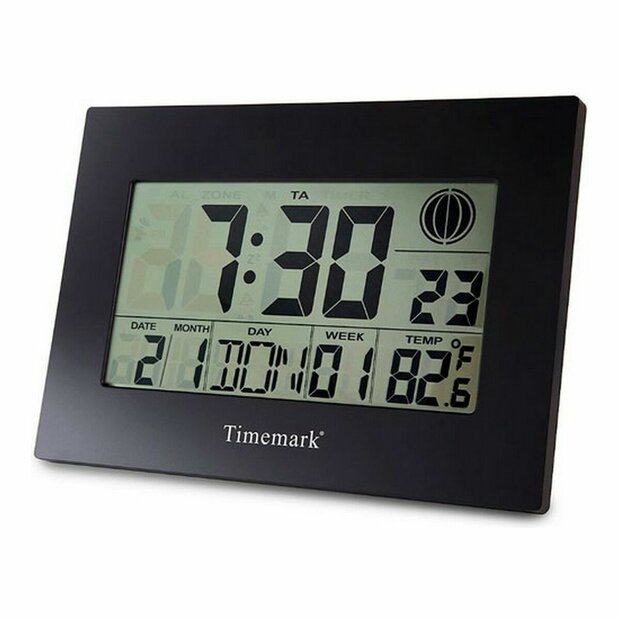 Wandklok met Thermometer Timemark Zwart (24 x 17 x 2 cm) 1
