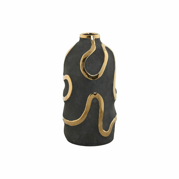 Vaas Home ESPRIT Grijs Gouden Keramiek Abstract Modern 17 x 17 x 35 cm 1
