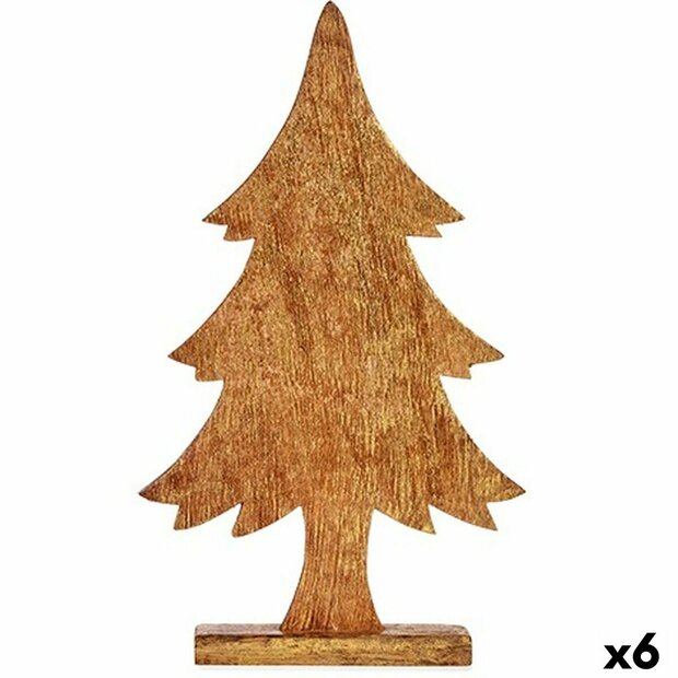 Decoratieve figuren Kerstboom Gouden Hout 5,1 x 49,5 x 25,5 cm (6 Stuks) 1