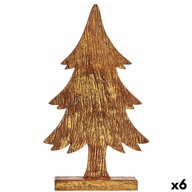 Decoratieve figuren Kerstboom Gouden Hout 5 x 39 x 22 cm (6 Stuks) 1